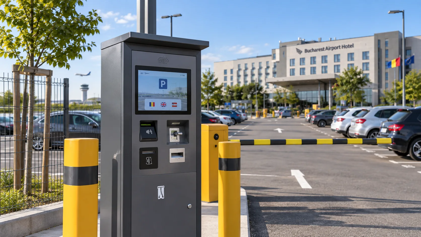 Automat de plată pentru parcarea aeroport Otopeni